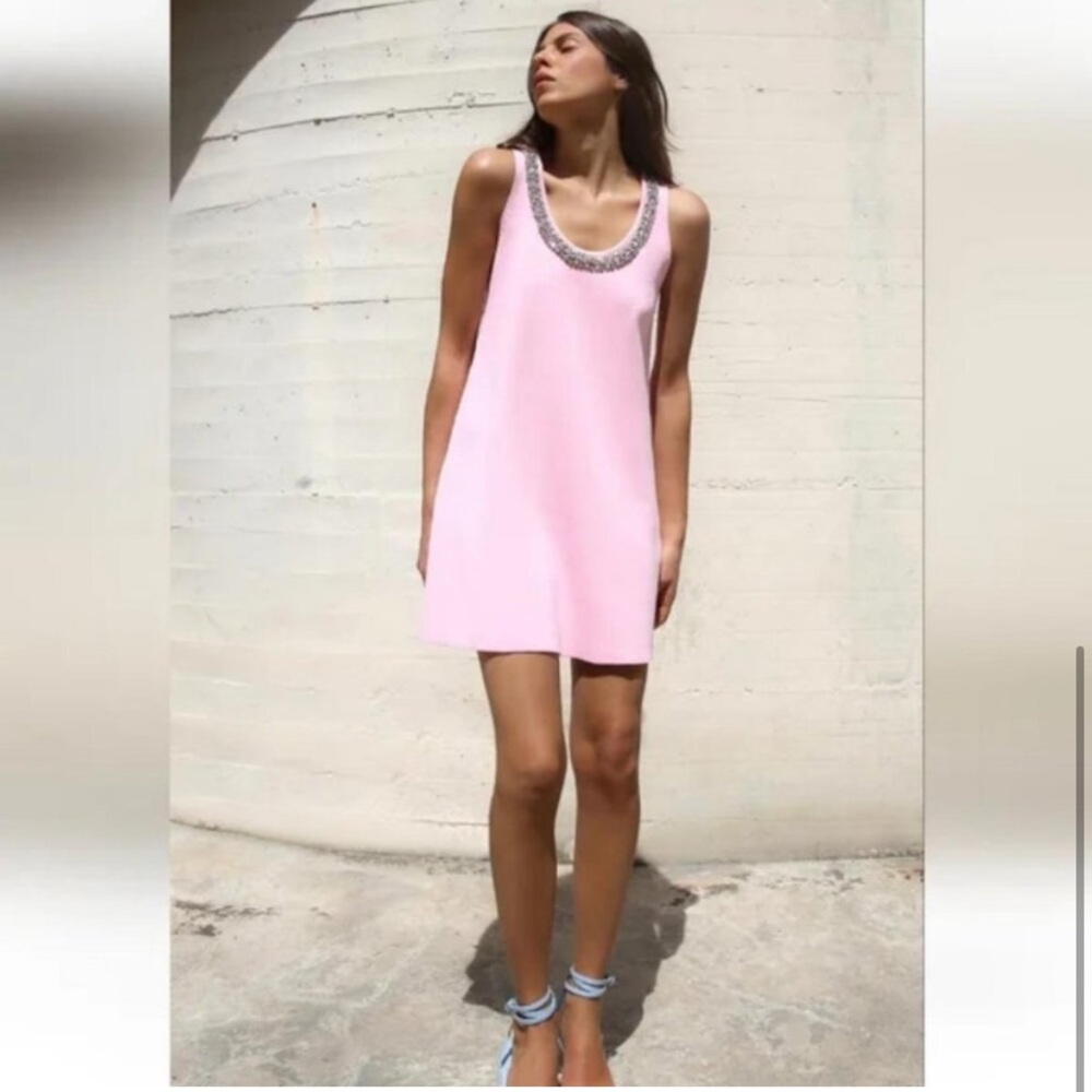 Zara jewel plain knit mini dress 💖 60s style NEW WITH TAG! Blogger fave